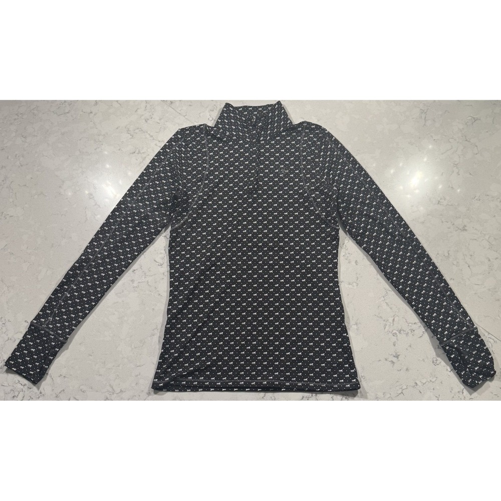 AriatTEK Lowell Cold Series 1/4 Zip Baselayer Womens Small Black Horse Print